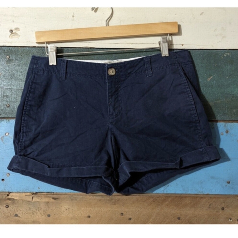 Old Navy Perfect 3 1/2" Women's Navy Blue Shorts Size 6 Casual Shorties Cuffed B
